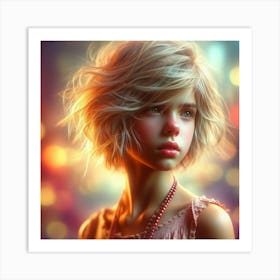 Girl With Blond Hair 1 Art Print