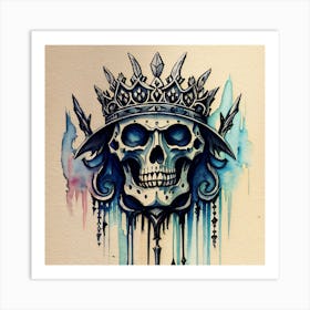 Skull With Crown Art Print