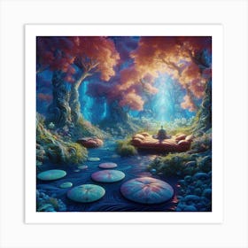 Meditating In The Forest Art Print