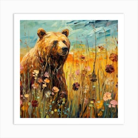 Brown Bear In The Meadow 3 Art Print