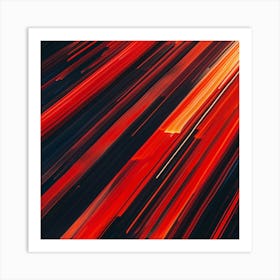 Abstract Red Light Streaks Art Print