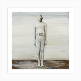 Blank White Person Standing Dirt On Ground Art Print