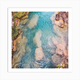 Turquoise River Square Art Print