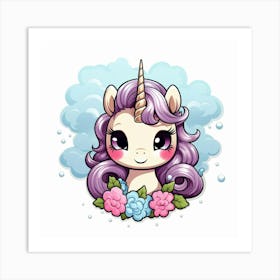 Unicorn With Rainbow Mane 54 Art Print