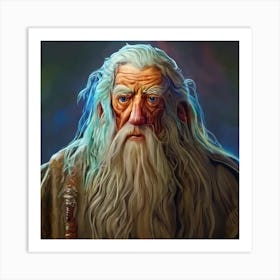Colorful Depiction Of Gandalf In Unique Attire Art Print