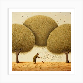 Raking The Olives Art Print