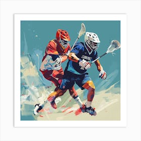 Lacrosse Players In Action 6 Art Print