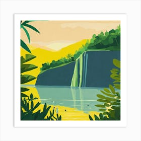 Waterfall In The Jungle Art Print