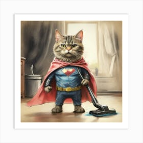 Superman Cat 13 Art Print