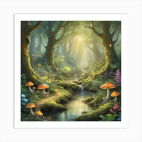 Fairy Forest Paintings Art Print 2 Art Print