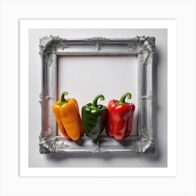 Three Peppers In A Frame 1 Art Print