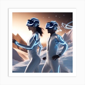 Two People In Virtual Reality Art Print