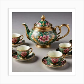 Russian Tea Set 3 Art Print