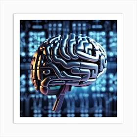 Brain On Circuit Board 17 Art Print