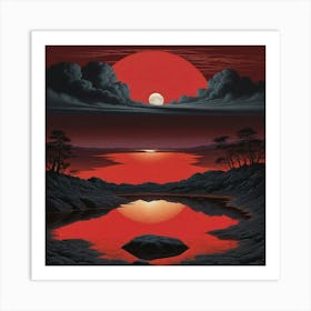 Red Sky At Night Art Print