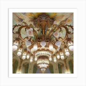 Chandelier In A Room Art Print