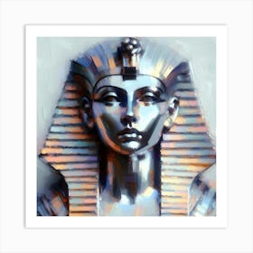 Creative Brush Painting Sphinx Statue Head 2 Art Print