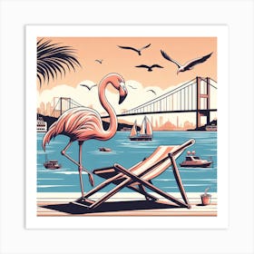 Flamingo at Bosphoros Art Print