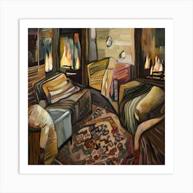 Fireplace In The Living Room Art Print