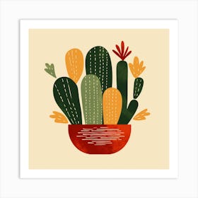 Cactus In A Pot Art Print