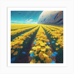 Field Of Yellow Flowers 35 Art Print