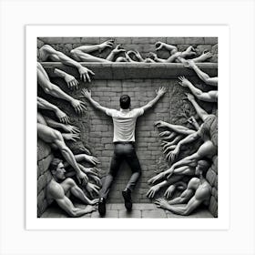 Man Reaching For His Hands Art Print