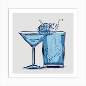 Blue Martini Art Print