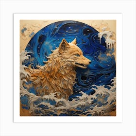 Wolf In The Sea Art Print