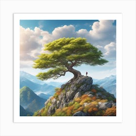 Lone Tree On The Mountain Art Print