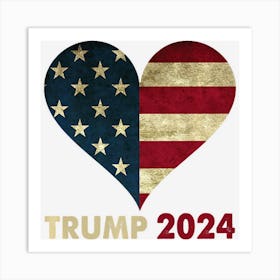 Trending American Flag Trump 2024 4th Of July Family Art Print