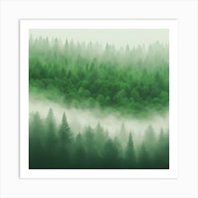 Misty Forest Art Print