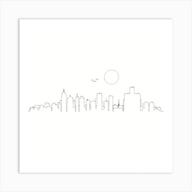 Detroit Skyline Art Print