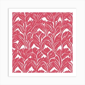 Pink And White Floral Pattern Art Print