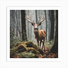 Deer In The Forest 2 Art Print