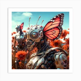 Artjuicebycsaba Cyborg Steampunk Butterflies And Ladybugs Over 4 Art Print