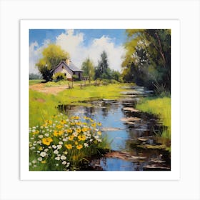 Floral Cascade at Riverside Eden Art Print