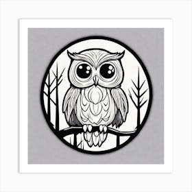 Owl In The Woods 29 Art Print