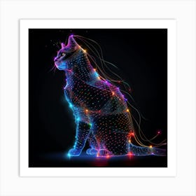 Abstract Cat Art Print