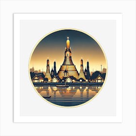 Wat Arun Temple Building Landmark Art Print