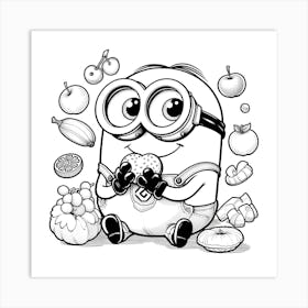 Minion Coloring Page Art Print