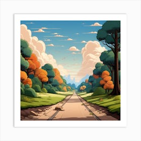 Cartoon Landscape Art Print