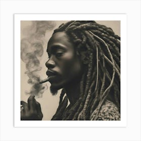 Man Smoking A Cigarette Art Print