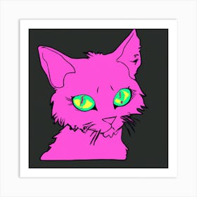 Pink Cat Art Print