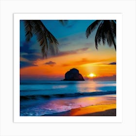 Sunset On The Beach Art Print