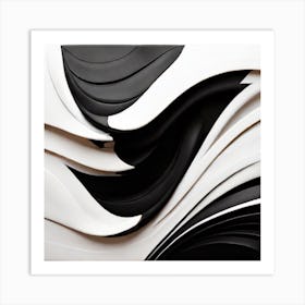 Abstract Black And White Painting 1 Art Print