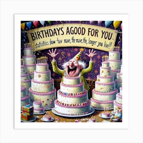 Birthdays are good for you – statistics show that the more you have, the longer you live Art Print