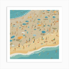 Illustration Of A Beach Scene 8 Art Print