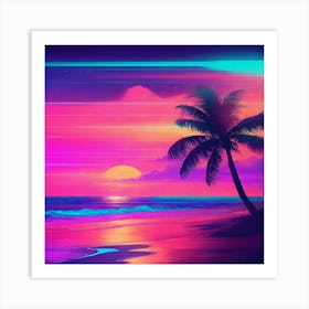 Sunset On The Beach 9 Art Print