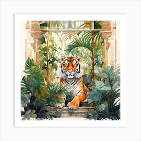 Tiger In The Conservatory Art Print