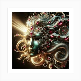 Mask Of The Mermaid Art Print